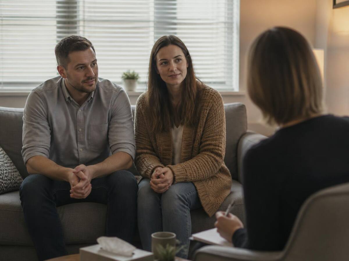 Couples Therapy session in a Tupelo area counseling office